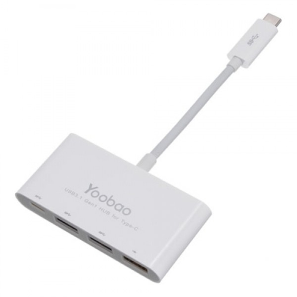 

USB-хаб Yoobao YB-H1C3A/C-PD белый, Yoobao YB-H1C3A/C-PD