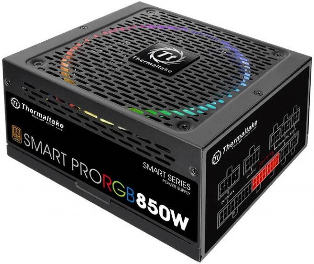 

Блок питания Thermaltake Smart Pro 850W [PS-SPR-0850FPCBEU-R], Блок питания для компьютеров Thermaltake Smart Pro 850W PS-SPR-0850FPCBEU-R