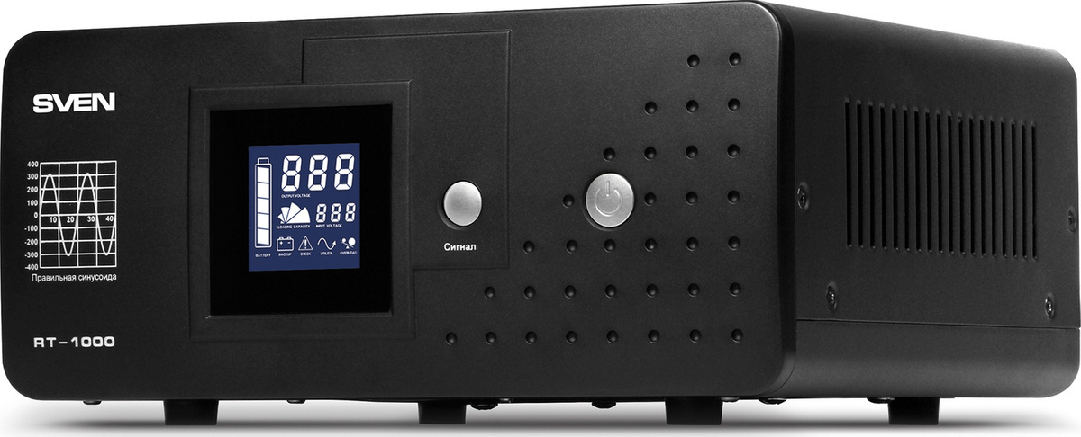 

Источник бесперебойного питания SVEN RT-1000, Источник бесперебойного питания т.м. Sven Uninterruptible Power System RT-1000