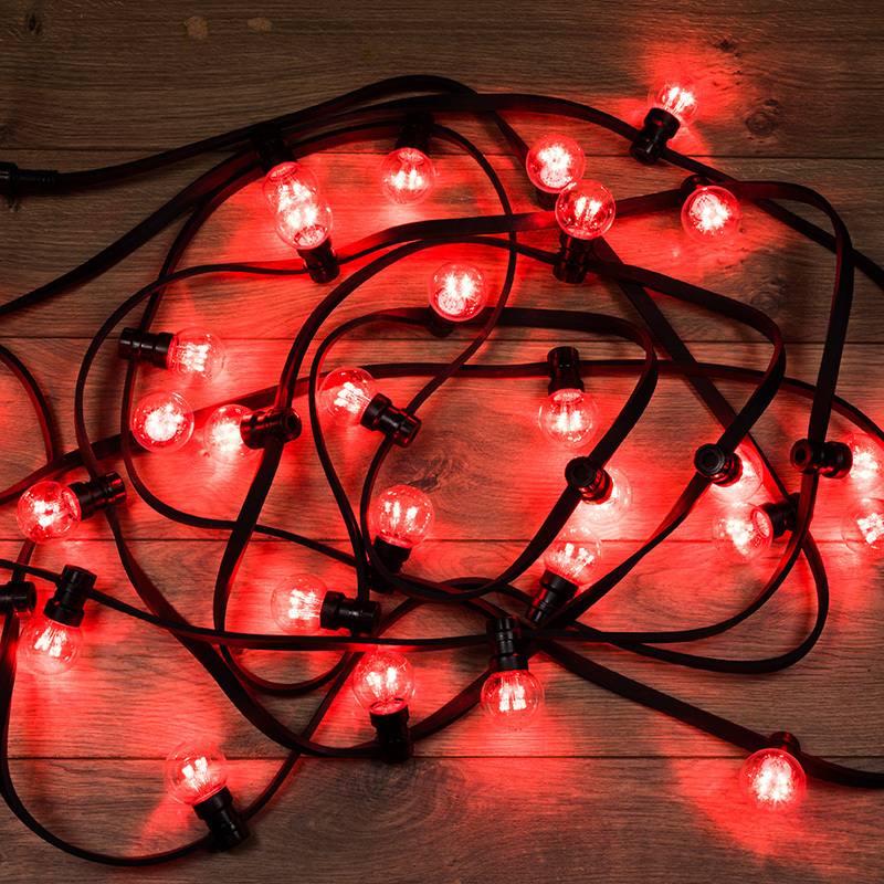 

Новогодняя гирлянда Neon-night LED Galaxy Bulb String 10 м красный провод черный [331-322], Готовый набор: Гирлянда LED Galaxy Bulb String, 30 ламп, 10 м, в лампе 6 LED, цвет красный