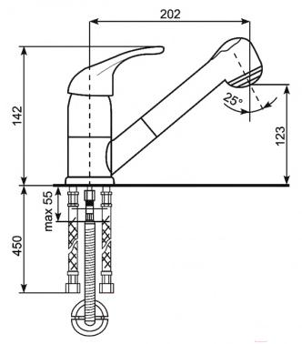 

Смеситель Ulgran U-002 серый, U-002