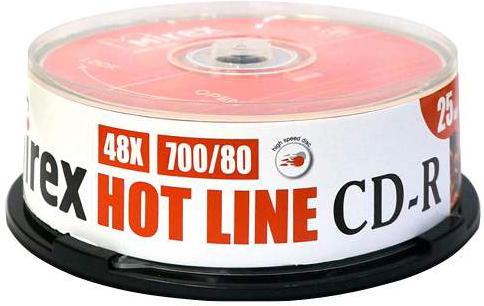 

Оптический диск Mirex CD-R 700 Mb 48х HotLine Cake Box 25 [201601], Оптический диск Mirex CD-R 700 Mb 48х HotLine Cake Box 25 201601