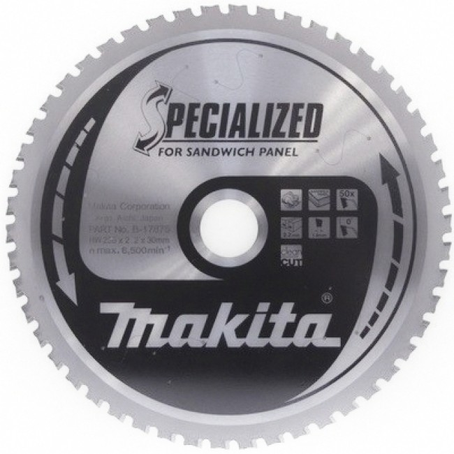 

Диск пильный Makita для сэндвич-панелей 270x30x2.4x60T [B-31516], Диск пильный Makita для сэндвич-панелей 270x30x2.4x60T B-31516