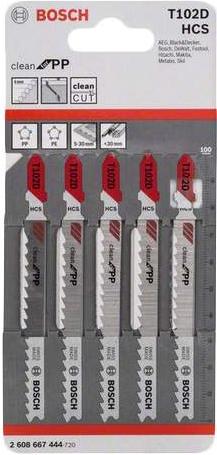 

Пилки для лобзика Bosch 2.608.667.444, T 102 D Clean for PP 5шт