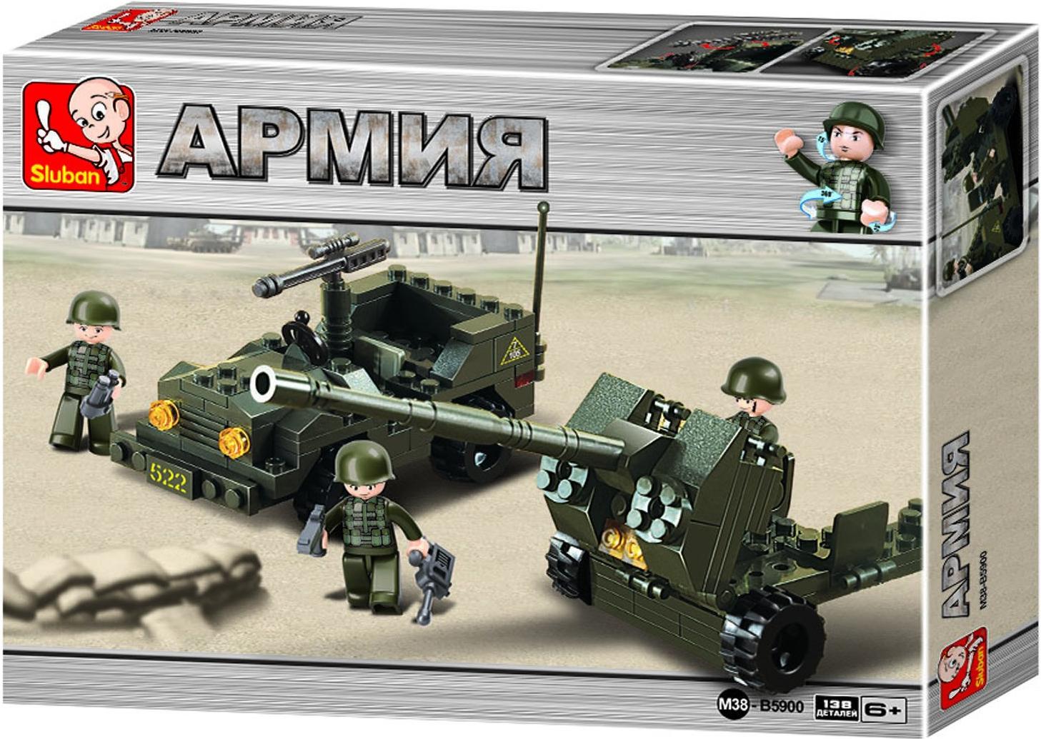 

Конструктор Sluban Зенитное орудие и джип M38-B5900, Армия M38-B5900