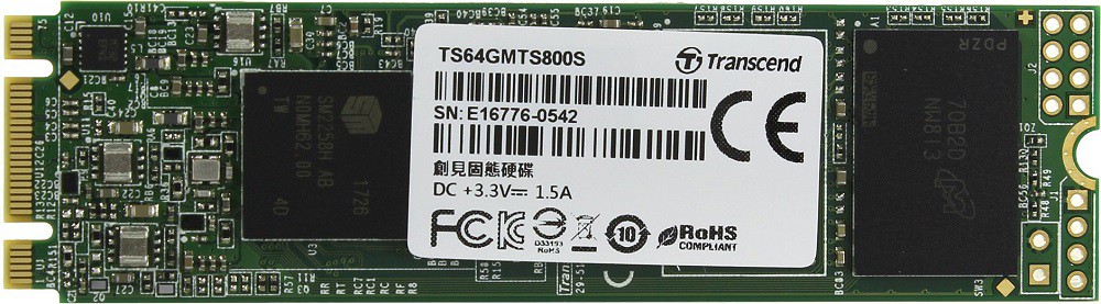 

SSD диск Transcend 64GB [TS64GMTS800S], SSD диск Transcend 64GB TS64GMTS800S