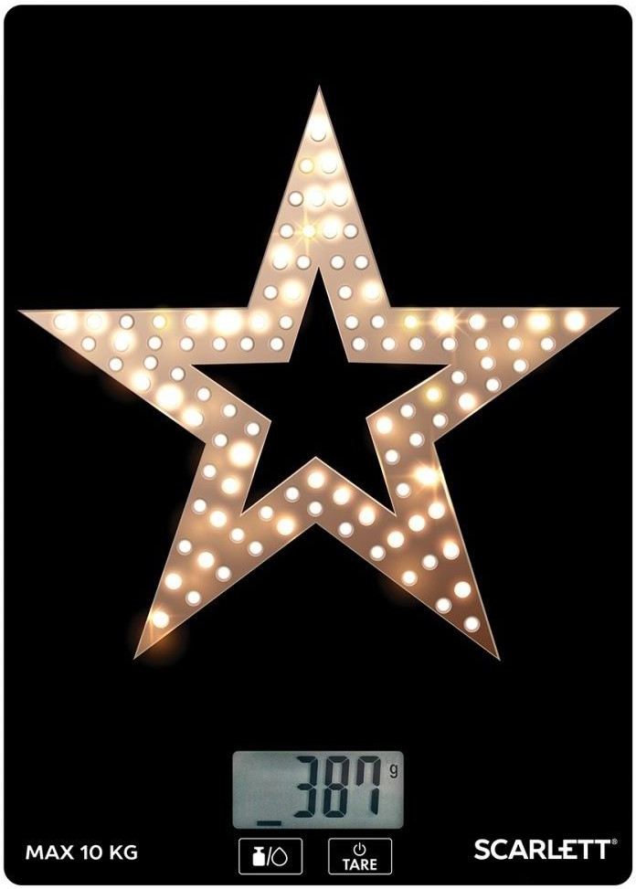 

Кухонные весы Scarlett SC-KS57P96, Весы кухонные Scarlett SC-KS57P96 Gold Stars