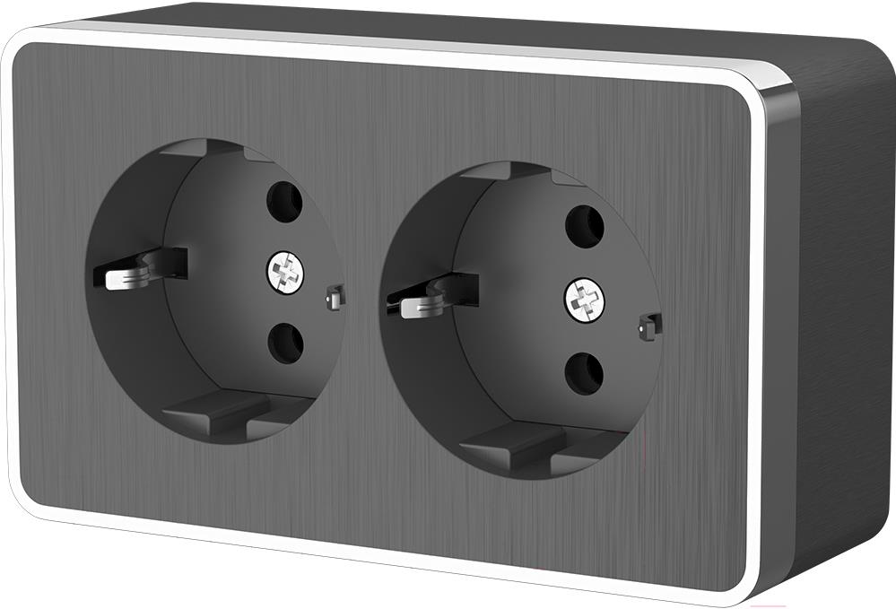 

Розетка Werkel Gallant WL15-02-03 графит рифленый, Gallant WL15-02-03