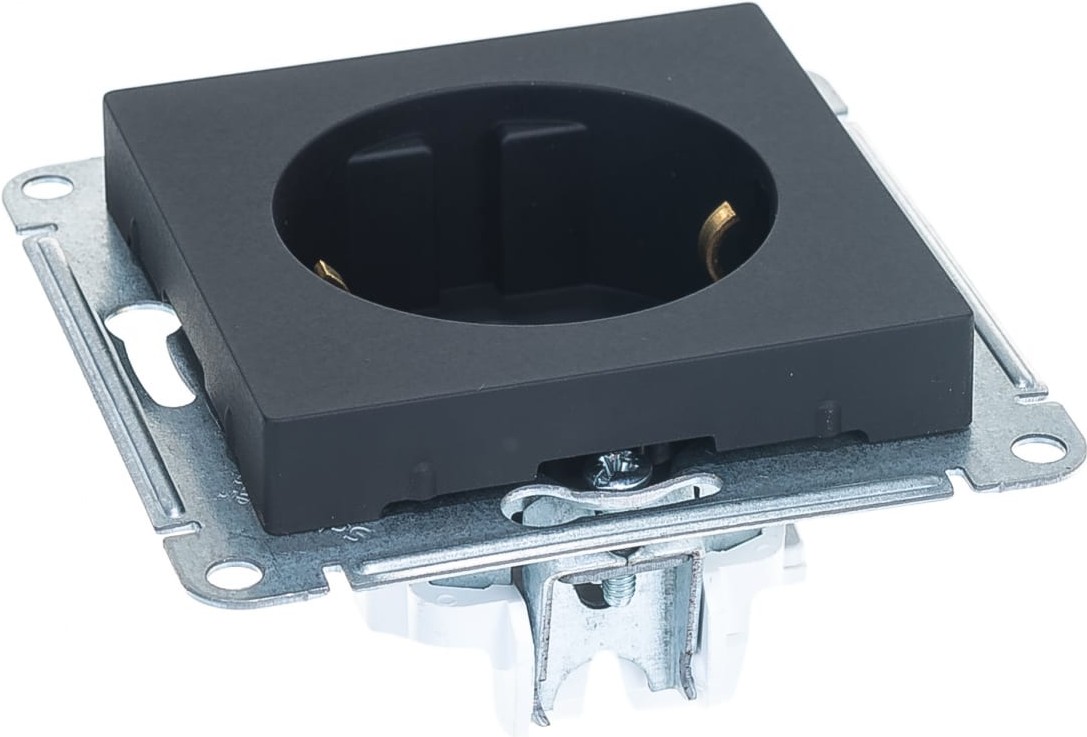 

Розетка Schneider Electric AtlasDesign ATN001043, Schneider Electric AtlasDesign ATN001043 , с/з, 16А, механизм, Карбон