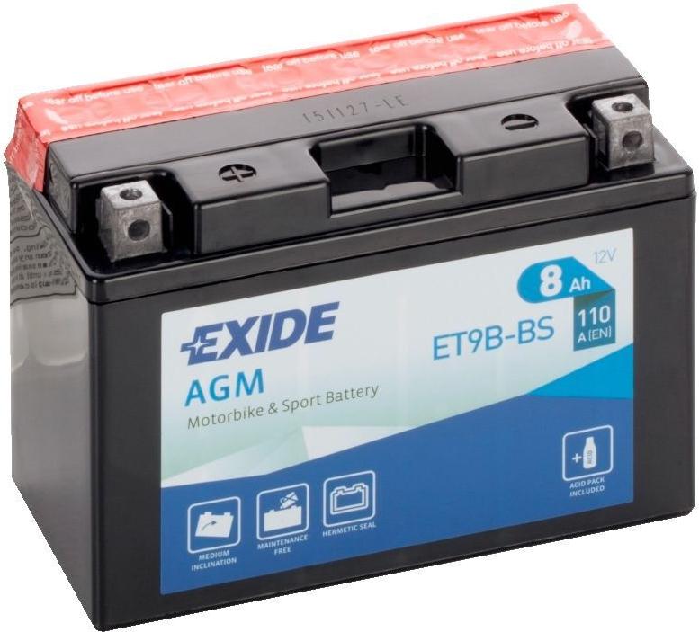 

Аккумулятор Exide ET9B-BS 8 А/ч