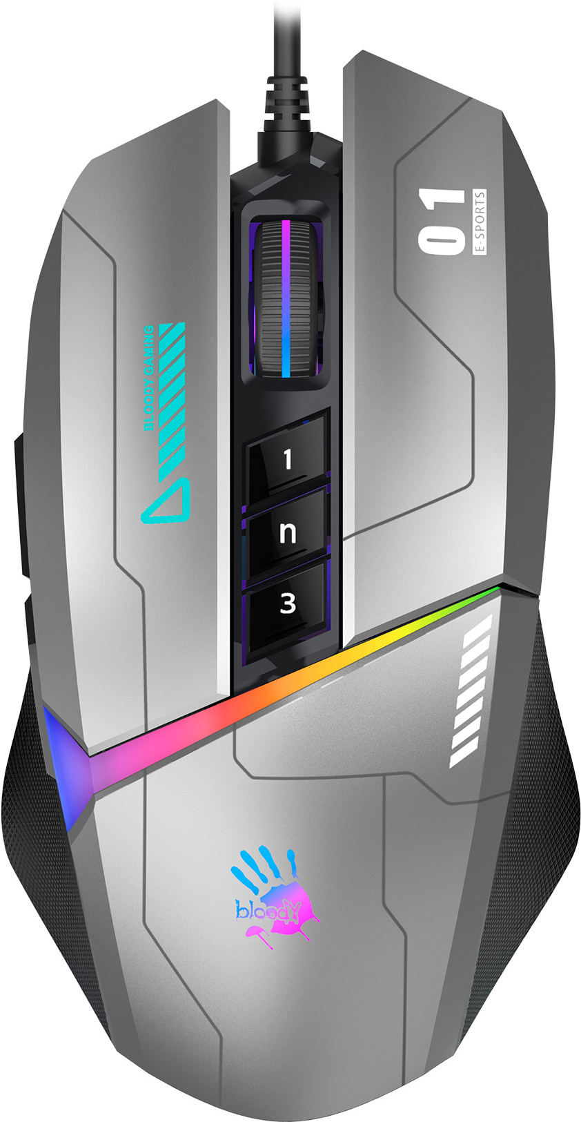 

Мышь A4Tech Bloody W60 Max Gun серый/черный