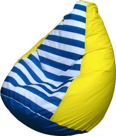 

Кресло-мешок Flagman Груша Мини желтый/синий [Г0.1-0717], Бескаркасное кресло Flagman Груша Мини Г0.1-0717 желтый/полосатый
