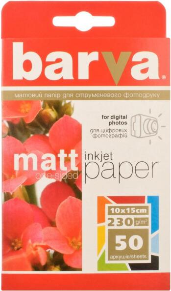 

Фотобумага Barva матовая 10х15 см 230 г/м2 50 л [IP-A230-023], Матовая 10х15 см 230 г/м2 50л