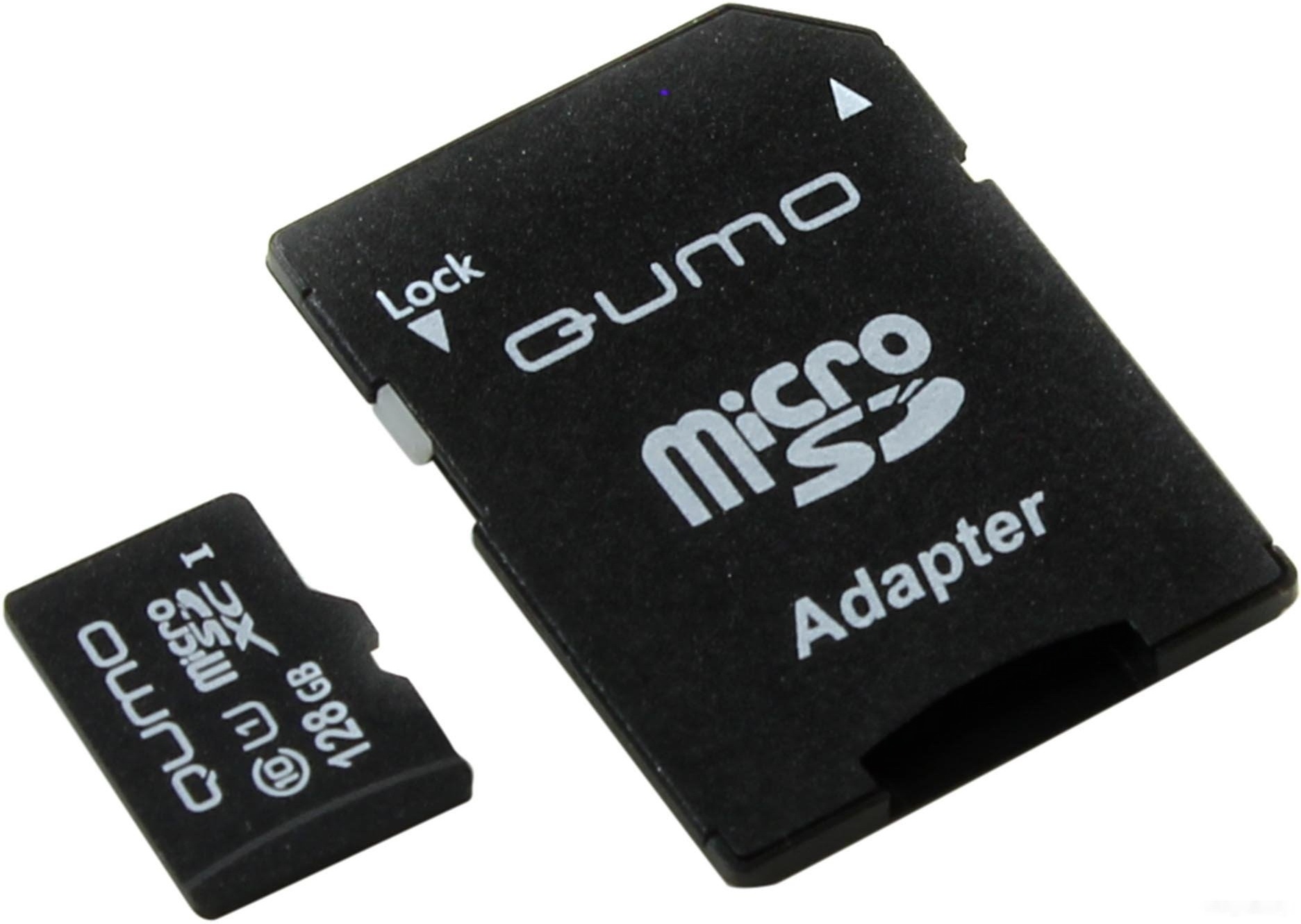 

Карта памяти QUMO QM128GMICSDXC10U1 microSDXC 128GB + адаптер, Карта памяти QUMO Micro SecureDigital 128Gb QM128GMICSDXC10U1