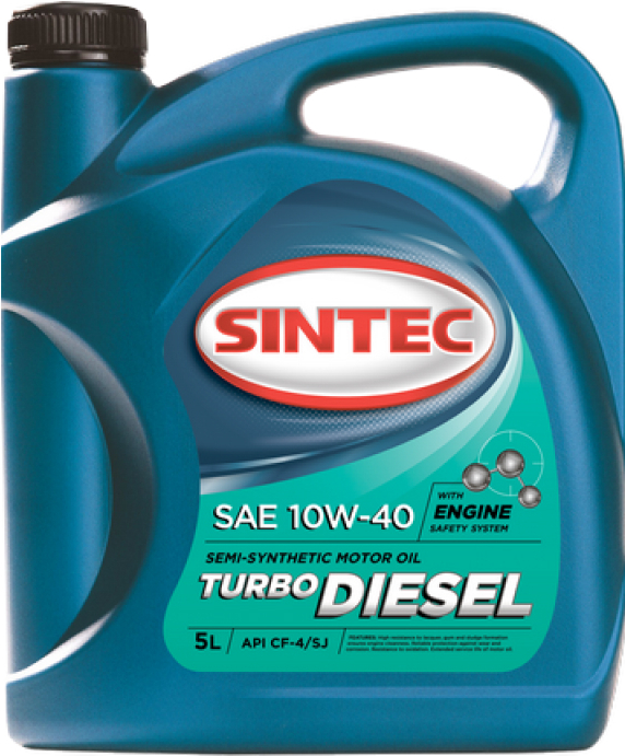 

Моторное масло Sintec Turbo Diesel SAE 10W-40, API CF-4/SJ 5л (122445)