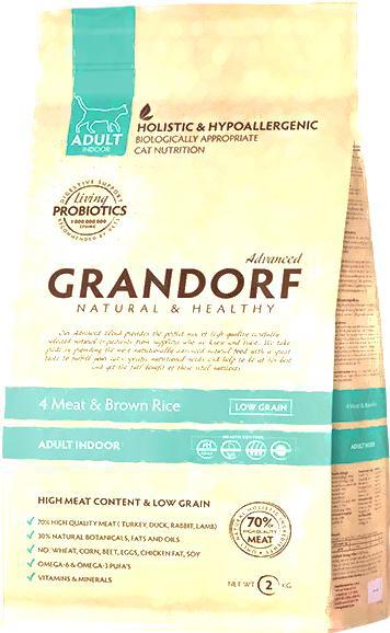 

Корм для кошек Grandorf Living Probiotics Adult Indoor 4 MeatBrown Rice 2кг, Living Probiotics Adult Indoor 4 MeatBrown Rice 2кг