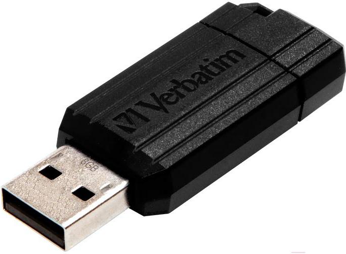 

USB Flash Verbatim PinStripe черный 8 Гб (49062), PinStripe 8 Гб