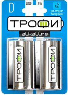 

Комплект батареек Трофи LR20-2BL / C0034933, Батарейка Трофи LR20-2BL C0034933