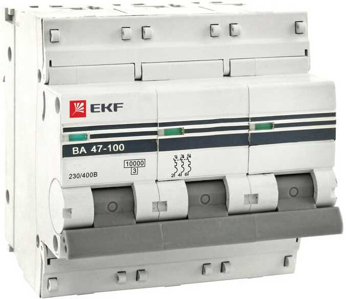 

Выключатель нагрузки EKF ВА 47-100 3P 10А (D)