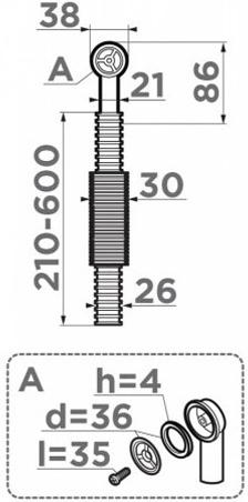 

Сифон Omoikiri WK вороненая сталь [4998038], WK