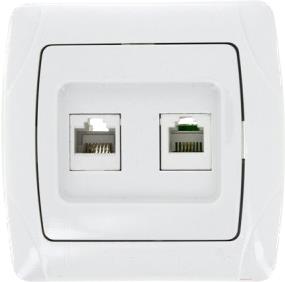 

Розетка EKF Мадрид RJ-45+Phone белый, Мадрид RJ-45+Phone