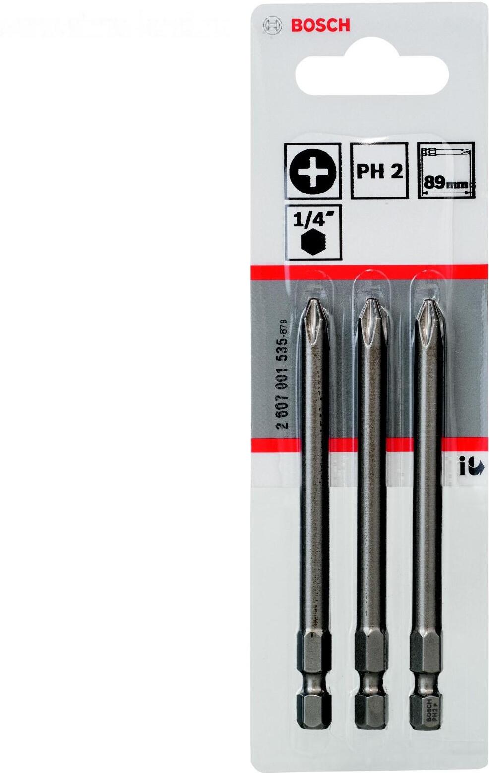 

Насадка крестообразная Bosch Phillips Extra-Hart PH2 89мм 3шт [2.607.001.535], Насадка крестообразная Bosch Phillips Extra-Hart PH2 89мм 3шт 2.607.001.535