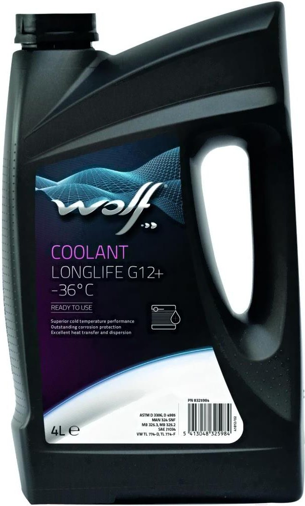

Антифриз WOLF G12+ Coolant Longlife -36 C / 50101/4 (4л, красный), Антифриз Wolf G12+ Coolant Longlife -36°C 4л 50101/4 красный