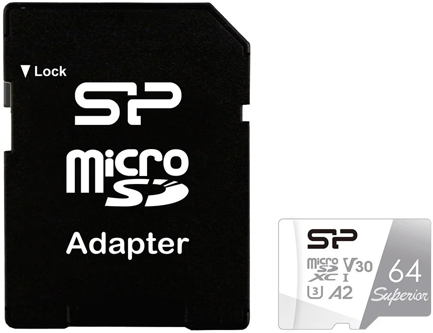

Карта памяти Silicon-Power microSD 64GB Superior Pro A2 microSDXC Class 10 UHS-I U3 Colorful (SD адаптер), Карта памяти Silicon-Power microSD 64GB Superior Pro A2 microSDXC Class 10 UHS-I U3 Colorful (SD адаптер) SP064GBSTXDA2V20SP