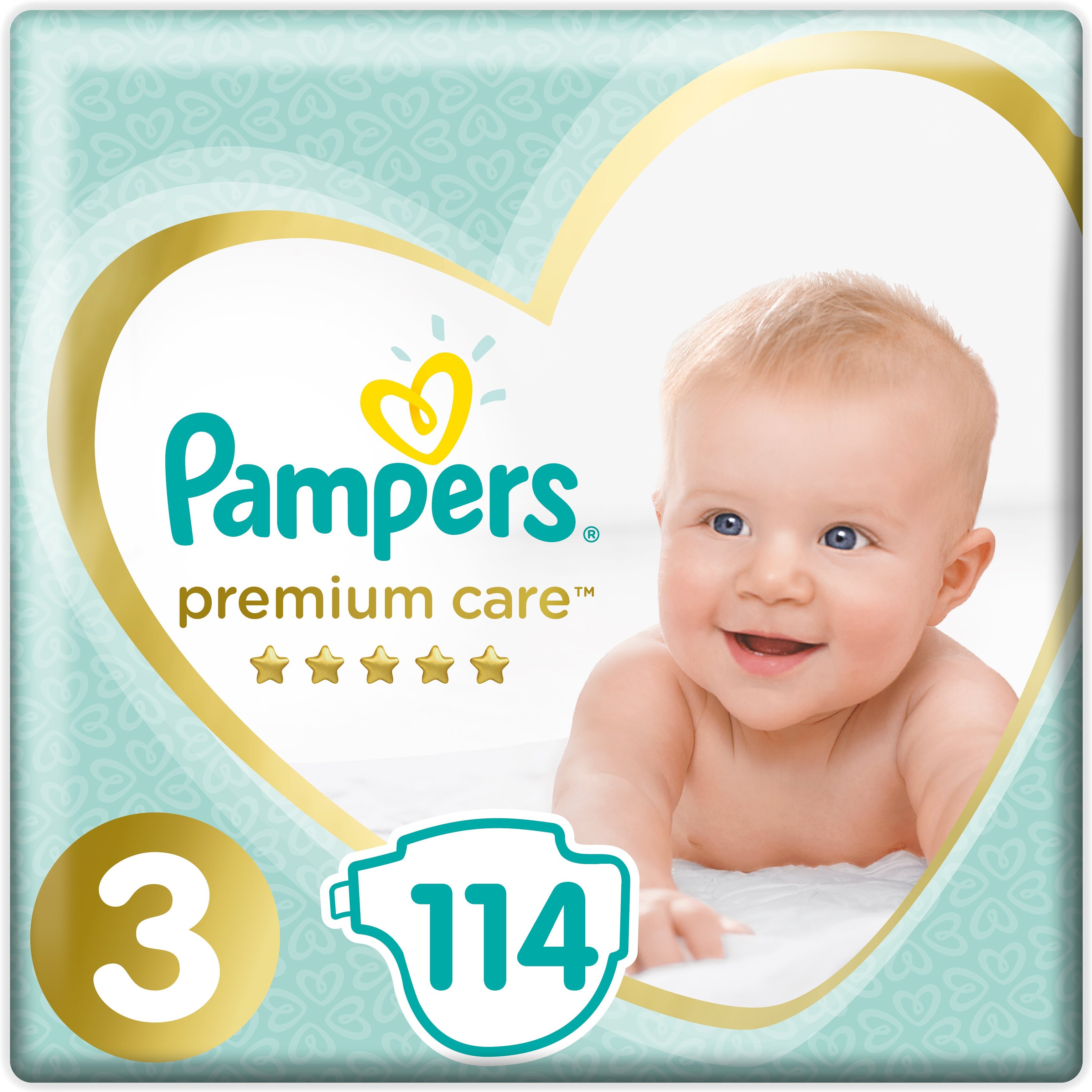 

Подгузники Pampers Premium Care 3 Midi (114шт), Детские подгузники Pampers Premium Care 3 Midi 114шт