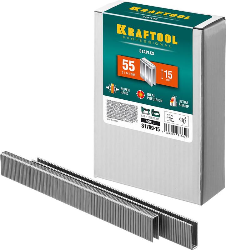 

Скобы Kraftool тип 55 15 мм 5000 шт [31789-15], тип 55 15 мм 5000 шт