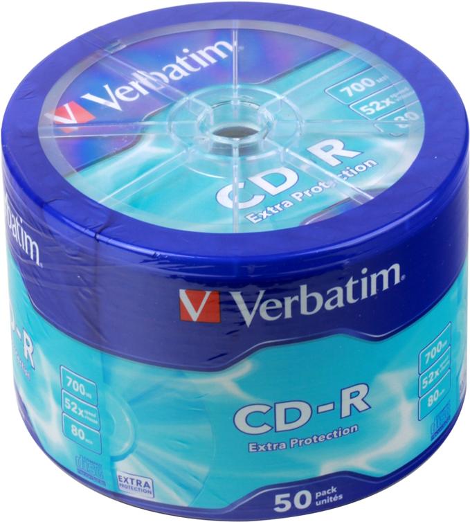 

Оптический диск Verbatim CD-R 700Mb 52x Cake Box 50 шт [43728], CD-R 700Mb 52x Cake Box 50 шт