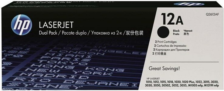 

Комплект картриджей HP 12A (Q2612AF), Картридж HP 12A Q2612AF