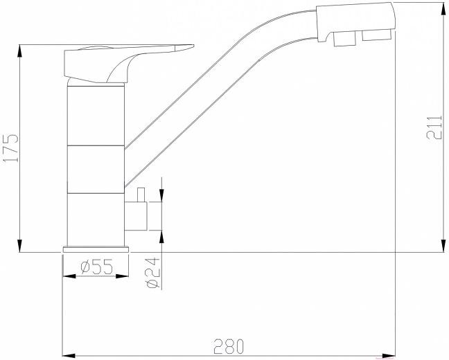 

Смеситель ZorG SH 321BL CR, SH 321BL CR
