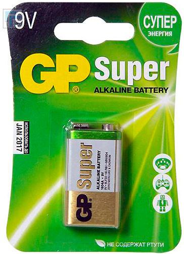 

Батарейка, аккумулятор, зарядное GP Super 6LR61/1604A Крона, Элемент питания GP Super 6LR61 1604A тип Крона / GP Super 6LR61 1604A тип Крона