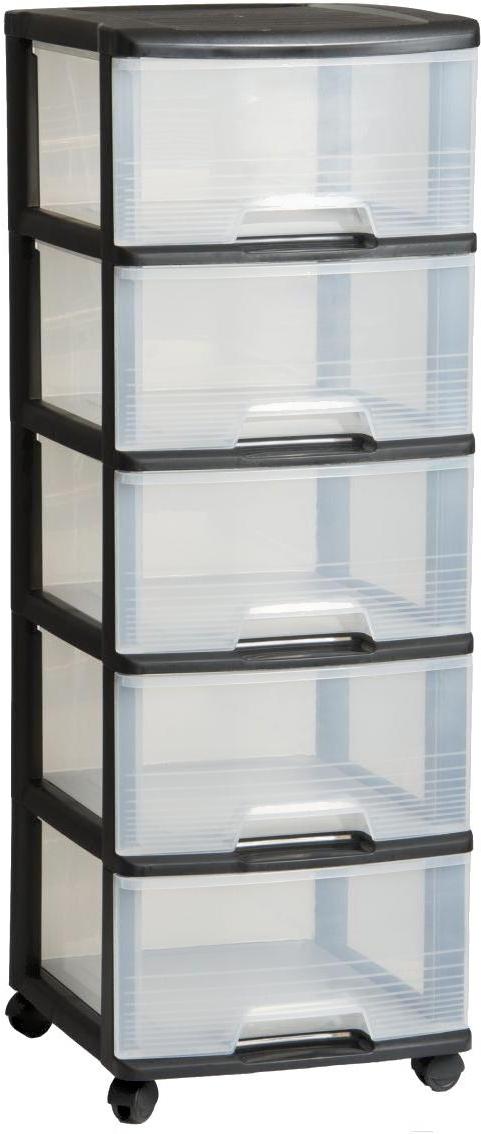 

Комод Curver Drawer System 5X20L / 214752 (прозрачный/черный), Drawer System 5X20L