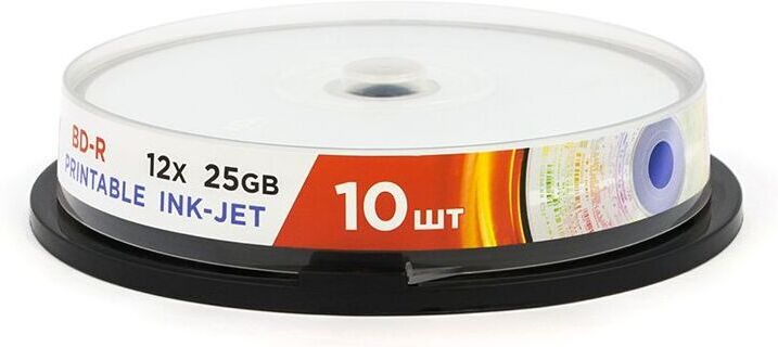 

Оптический диск Mirex BD-R 25 Gb 12х Cake box 10 шт туба (UL141008A1L)