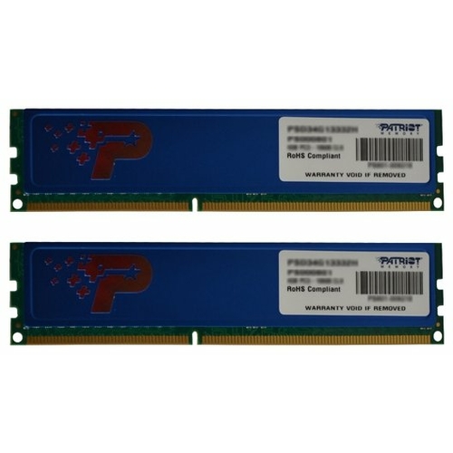 

Оперативная память Patriot Signature Line 2x4GB DDR3 PC3-12800 [PSD38G1600KH], Signature Line 2x4GB DDR3 PC3-12800