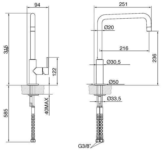 

Смеситель Smeg MC18P, MC18P