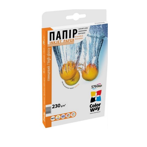 

Фотобумага Colorway 10x15 230г/м2 20 страниц глянцевая [PG2300204R], Фотобумага Colorway 10x15 230г/м2 20 страниц глянцевая PG2300204R