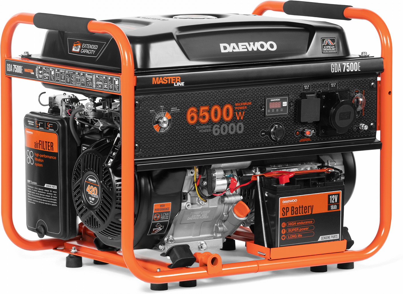 

Бензиновый генератор Daewoo Power GDA 7500E, Бензогенератор Daewoo GDA 7500E