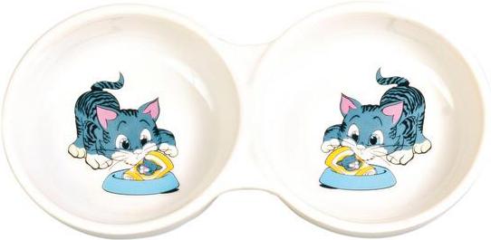 

Миска керамическая Trixie для кошек с изображением двойная 2x0,15л/11см, керамическая для кошек с изображением двойная 2x0,15л/11см