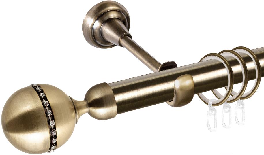

Карниз АС ФОРОС Grace D25Г + наконечники Кортеза 3м антик