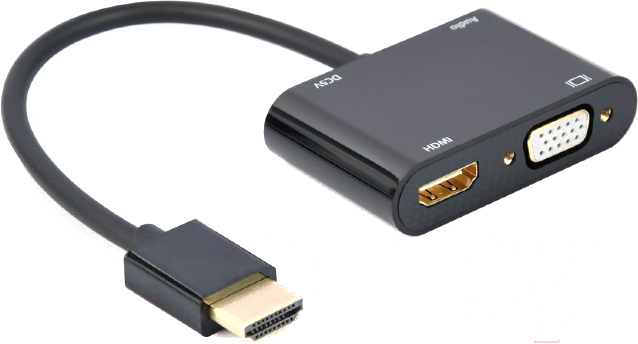 

Переходник Gembird HDMI to HDMI+VGA (A-HDMIM-HDMIFVGAF-01)