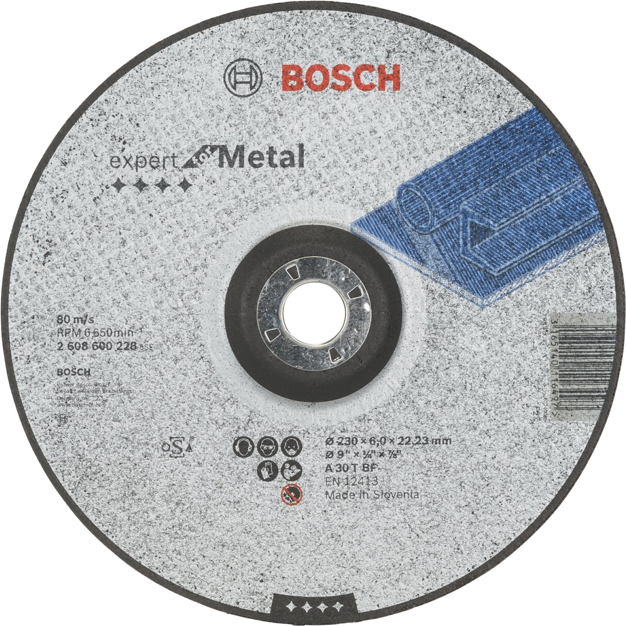 

Обдирочный круг Bosch 2.608.600.228, Bosch 230х6.0х22мм Expert for Metal 2608600228