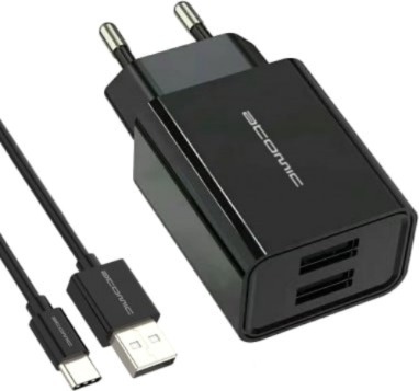 

Сетевое зарядное устройство Atomic U400 с кабелем Type-C 100 см черный
