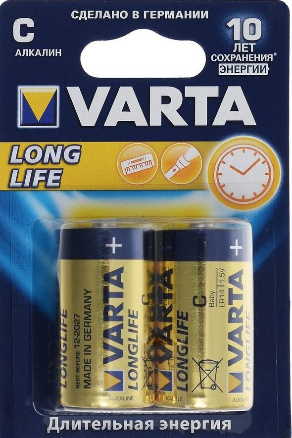 

Батарейка, аккумулятор, зарядное Varta LONGLIFE C Bli 2 CIS, Батарейка Varta LONGLIFE C Bli 2 CIS