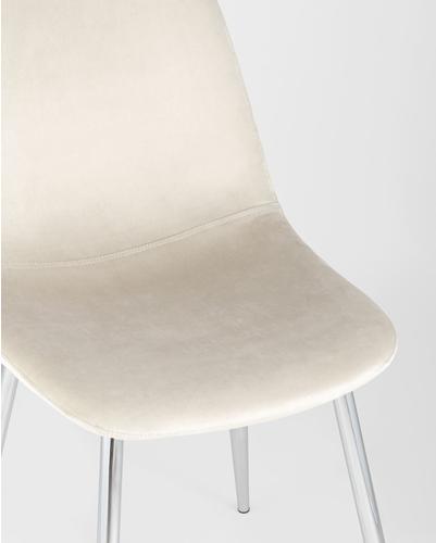 

Стул Stool Group Валенсия велюр кремовый хромированные ножки [DC-93025K HLR-2], Стул Stool Group Валенсия велюр DC-93025K HLR-2 кремовый хромированные ножки