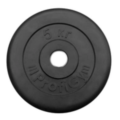 

Диск для штанги ProfiGym обрезиненный d 31 мм 5,0 кг черный [437], обрезиненный d 31 мм 5,0 кг