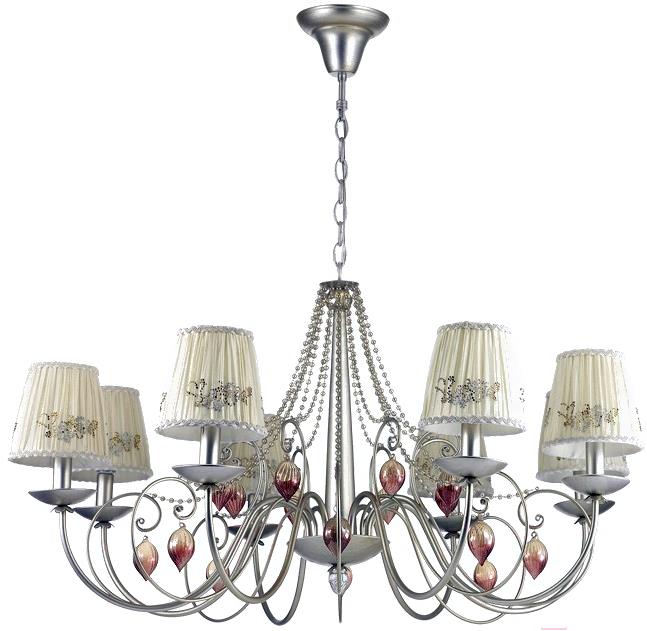 

Подвесная люстра Odeon Light ODL18 361 IP20 E14 8*40W 220V Adriana мат.серебро/ткань/стекло/хрусталь [3922/8], ODL18 361 IP20 E14 8*40W 220V Adriana