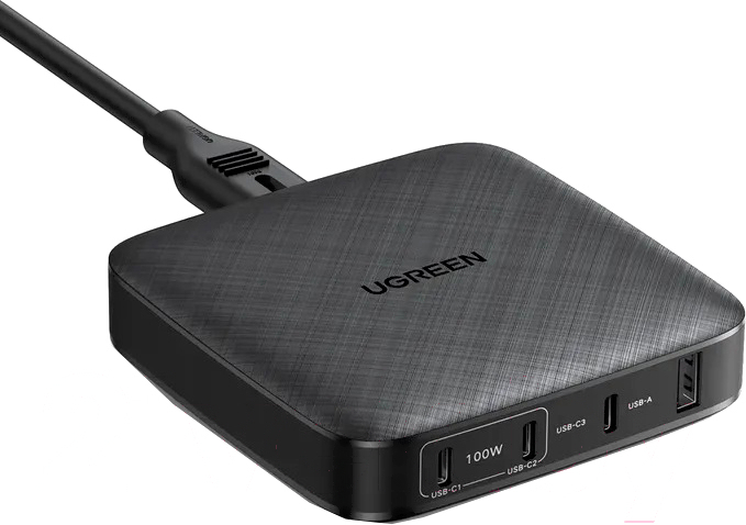 

Сетевое зарядное устройство UGREEN CD226-70870; USB-A+3*USB-C 100W Desktop Fast Charger, Black